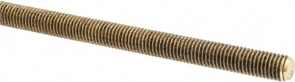 Made in USA - 1/4-28 UNF (Fine), 3' Long, Brass Threaded Rod - Right Hand Thread - Makers Industrial Supply