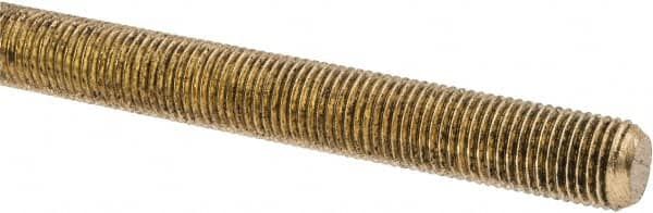 Made in USA - 3/8-24 UNF (Fine), 3' Long, Brass Threaded Rod - Right Hand Thread - Makers Industrial Supply