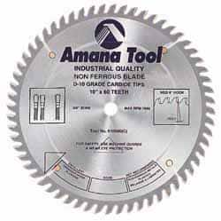 Amana Tool - 10" Diam, 5/8" Arbor Hole Diam, 80 Tooth Wet & Dry Cut Saw Blade - Carbide-Tipped, Standard Round Arbor - Makers Industrial Supply