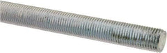 Made in USA - 3/8-24 UNF (Fine), 3' Long, Low Carbon Steel Threaded Rod - Zinc-Plated Finish, Right Hand Thread - Makers Industrial Supply