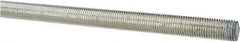 Made in USA - 7/16-20 UNF (Fine), 3' Long, Low Carbon Steel Threaded Rod - Zinc-Plated Finish, Right Hand Thread - Makers Industrial Supply