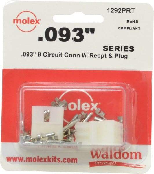 Molex - 9 Circuit, 9 AWG, 0.093 Inch Pin Diameter, Modular Receptacle Plug Connector Package - RoHS Compliant - Makers Industrial Supply