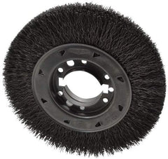 Osborn - 8" OD, 2" Arbor Hole, Crimped Steel Wheel Brush - 1-1/2" Face Width, 1-1/2" Trim Length, 0.02" Filament Diam, 4,500 RPM - Makers Industrial Supply