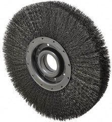 Osborn - 12" OD, 2" Arbor Hole, Crimped Steel Wheel Brush - 2" Face Width, 2-1/8" Trim Length, 0.014" Filament Diam, 3,600 RPM - Makers Industrial Supply