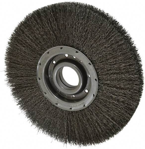 Osborn - 12" OD, 2" Arbor Hole, Crimped Steel Wheel Brush - 2" Face Width, 3-1/4" Trim Length, 0.02" Filament Diam, 3,600 RPM - Makers Industrial Supply