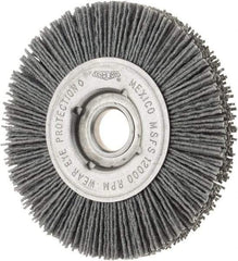 Osborn - 4" OD, 5/8" Arbor Hole, Crimped Nylon Wheel Brush - 5/8" Face Width, 3/4" Trim Length, 12,000 RPM - Makers Industrial Supply