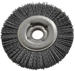 Osborn - 4" OD, 5/8" Arbor Hole, Crimped Nylon Wheel Brush - 5/8" Face Width, 3/4" Trim Length, 12,000 RPM - Makers Industrial Supply