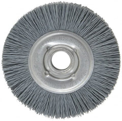 Osborn - 4" OD, 5/8" Arbor Hole, Crimped Nylon Wheel Brush - 5/8" Face Width, 3/4" Trim Length, 12,000 RPM - Makers Industrial Supply