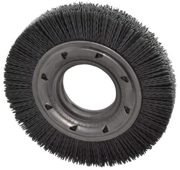 Osborn - 6" OD, 2" Arbor Hole, Crimped Nylon Wheel Brush - 7/8" Face Width, 1-1/16" Trim Length, 6,000 RPM - Makers Industrial Supply