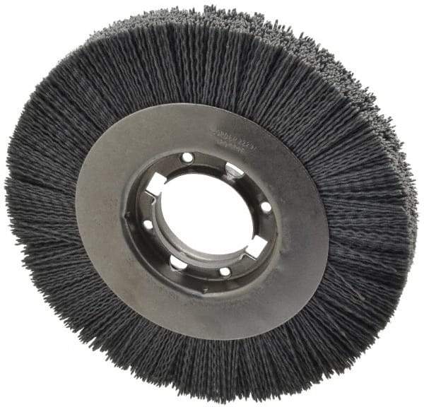 Osborn - 8" OD, 2" Arbor Hole, Crimped Nylon Wheel Brush - 7/8" Face Width, 1-1/2" Trim Length, 4,500 RPM - Makers Industrial Supply