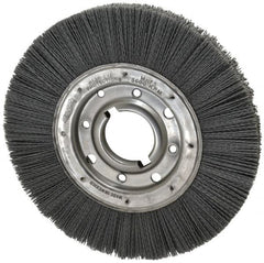 Osborn - 10" OD, 2" Arbor Hole, Crimped Nylon Wheel Brush - 1" Face Width, 2-1/16" Trim Length, 3,600 RPM - Makers Industrial Supply