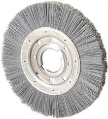 Osborn - 10" OD, 2" Arbor Hole, Crimped Nylon Wheel Brush - 1" Face Width, 2-1/16" Trim Length, 3,600 RPM - Makers Industrial Supply