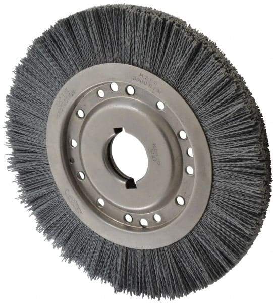 Osborn - 12" OD, 2" Arbor Hole, Crimped Nylon Wheel Brush - 1" Face Width, 2-1/8" Trim Length, 3,000 RPM - Makers Industrial Supply