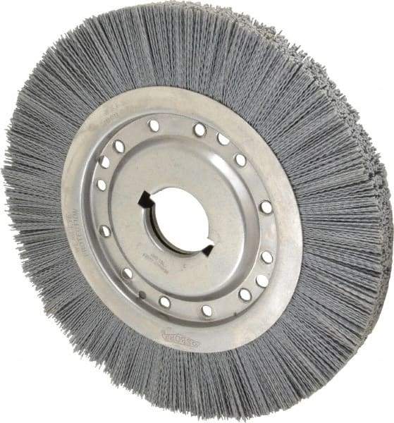 Osborn - 12" OD, 2" Arbor Hole, Crimped Nylon Wheel Brush - 1" Face Width, 2-1/8" Trim Length, 3,000 RPM - Makers Industrial Supply