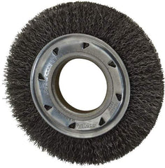 Osborn - 6" OD, 2" Arbor Hole, Crimped Steel Wheel Brush - 7/8" Face Width, 1" Trim Length, 0.014" Filament Diam, 6,000 RPM - Makers Industrial Supply