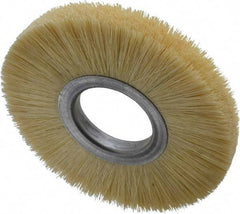 Osborn - 6" OD, 2" Arbor Hole, Crimped Natural Fiber Wheel Brush - 17/32" Face Width, 1-5/8" Trim Length, 6,000 RPM - Makers Industrial Supply