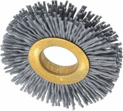 Osborn - 2" OD, 5/8" Arbor Hole, Crimped Nylon Wheel Brush - 3/8" Face Width, 7/16" Trim Length, 15,000 RPM - Makers Industrial Supply