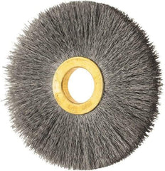 Osborn - 3" OD, 5/8" Arbor Hole, Crimped Steel Wheel Brush - 3/8" Face Width, 15/16" Trim Length, 0.006" Filament Diam, 20,000 RPM - Makers Industrial Supply