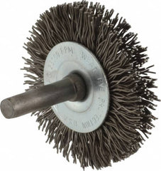 Osborn - 2" OD, 1/4" Shank Diam, Crimped Steel Wheel Brush - 3/8" Face Width, 7/16" Trim Length, 0.02" Filament Diam, 25,000 RPM - Makers Industrial Supply