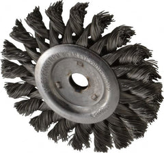 Osborn - 3" OD, 3/8" Arbor Hole, Knotted Steel Wheel Brush - 3/8" Face Width, 5/8" Trim Length, 0.014" Filament Diam, 25,000 RPM - Makers Industrial Supply