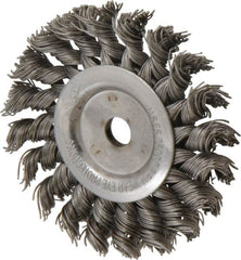 Osborn - 3" OD, 3/8" Arbor Hole, Knotted Steel Wheel Brush - 3/8" Face Width, 5/8" Trim Length, 0.02" Filament Diam, 25,000 RPM - Makers Industrial Supply