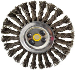 Osborn - 6" OD, 5/8" Arbor Hole, Knotted Steel Wheel Brush - 1/2" Face Width, 1-1/2" Trim Length, 0.025" Filament Diam, 9,000 RPM - Makers Industrial Supply