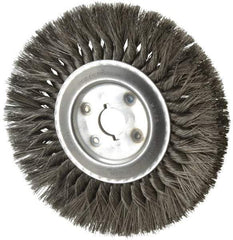 Osborn - 10" OD, 1-1/4" Arbor Hole, Knotted Steel Wheel Brush - 5/8" Face Width, 2-1/4" Trim Length, 0.016" Filament Diam, 4,500 RPM - Makers Industrial Supply