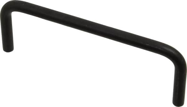 Amatom Electronic Hardware - 4-1/4" Long x 1-1/2" High, Round Handle - Black Anodized, Aluminum, 4" Center to Center - Makers Industrial Supply