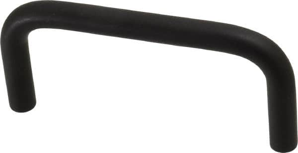 Amatom Electronic Hardware - 3-5/16" Long x 1-1/2" High, Round Handle - Black Anodized, Aluminum, 3" Center to Center - Makers Industrial Supply