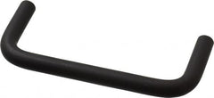 Amatom Electronic Hardware - 4-3/8" Long x 1-7/8" High, Round Handle - Black Anodized, Aluminum, 4" Center to Center - Makers Industrial Supply