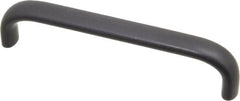 Amatom Electronic Hardware - 4-9/32" Long x 0.44" Wide x 1" High, Oval Handle - Black Anodized, Aluminum, 4" Center to Center - Makers Industrial Supply