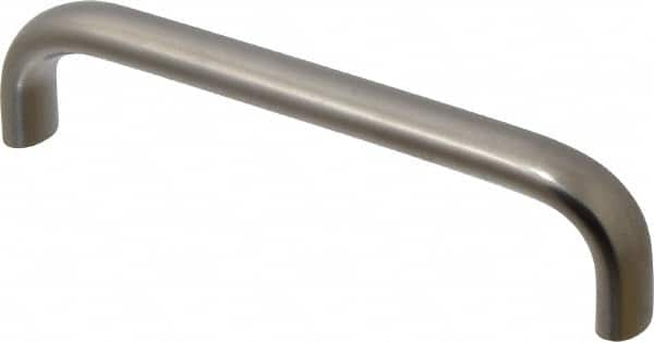 Amatom Electronic Hardware - 4-9/32" Long x 0.44" Wide x 1" High, Oval Handle - Clear Passivated, Stainless Steel, 4" Center to Center - Makers Industrial Supply