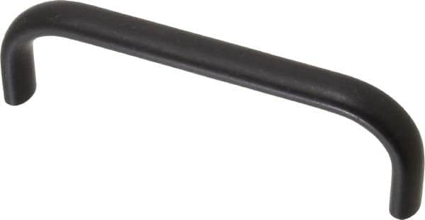 Amatom Electronic Hardware - 4-9/32" Long x 0.44" Wide x 1-9/32" High, Oval Handle - Black Anodized, Aluminum, 4" Center to Center - Makers Industrial Supply