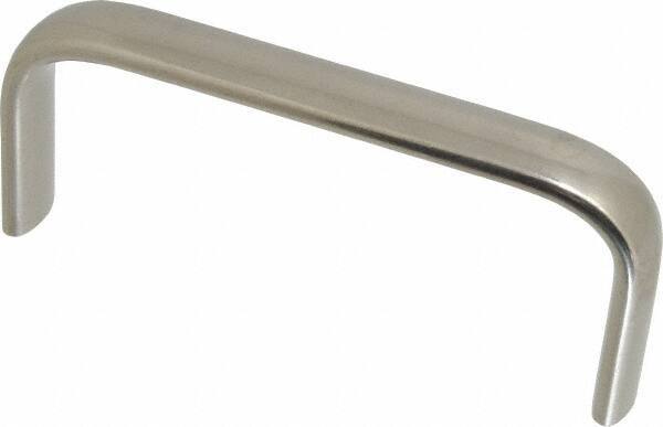 Amatom Electronic Hardware - 4-25/32" Long x 0.63" Wide x 2" High, Oval Handle - Clear Passivated, Stainless Steel, 4-1/2" Center to Center - Makers Industrial Supply