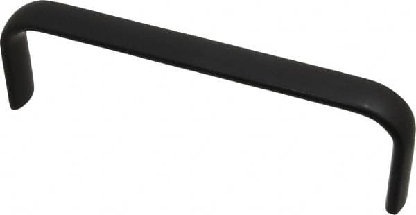 Amatom Electronic Hardware - 6-9/32" Long x 0.63" Wide x 2" High, Oval Handle - Black Anodized, Aluminum, 6" Center to Center - Makers Industrial Supply