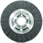 8" - Diameter Medium Face Crimped Wire Wheel; .0104" Steel Fill; 2" Arbor Hole - Makers Industrial Supply