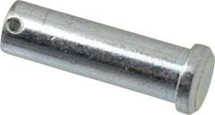 Made in USA - 3/4" Pin Diam, 2-1/2" OAL, Standard Clevis Pin - 5/32" Hole, 2-11/32" Usable Length, Zinc-Plated Steel - Makers Industrial Supply