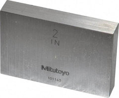 Mitutoyo - 2" Rectangular Steel Gage Block - Accuracy Grade 0, Includes Certificate of Inspection - Makers Industrial Supply