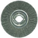 12" Diameter - 2" Arbor Hole - Crimped Steel Wire Straight Wheel - Makers Industrial Supply