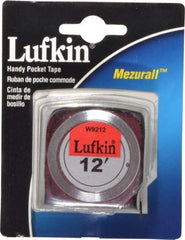 Lufkin - 12' x 1/2" Yellow Blade Tape Measure - 1/32 & 1/16" Graduation, A1 Graduation Style, Silver Case - Makers Industrial Supply