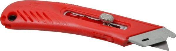 PHC - Retractable Utility Knife - 1-5/8" Blade, Red Plastic Handle, 1 Blade Included - Makers Industrial Supply