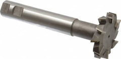 Interstate - 2-1/2" Cut Diam, 1/2" Cut Width, 1" Shank Diam, 6-5/8" OAL, M42 Cobalt T-Slot Cutter - Staggered Teeth, 12 Teeth - Makers Industrial Supply