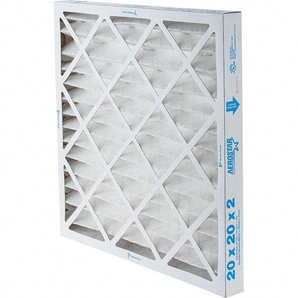 Made in USA - 20" Noml Height x 20" Noml Width x 2" Noml Depth, 35% Capture Efficiency, Wire-Backed Pleated Air Filter - MERV 8, Synthetic, Integrated Paperboard Frame, 500 Max FPM, 1,050 CFM, For Any Unit - Makers Industrial Supply