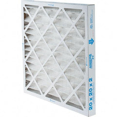 Made in USA - 20" Noml Height x 20" Noml Width x 2" Noml Depth, 35% Capture Efficiency, Wire-Backed Pleated Air Filter - MERV 8, Synthetic, Integrated Paperboard Frame, 500 Max FPM, 1,050 CFM, For Any Unit - Makers Industrial Supply