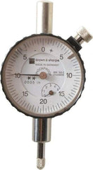 TESA Brown & Sharpe - 1/4" Range, 0-25-0 Dial Reading, 0.0005" Graduation Dial Drop Indicator - 1-11/16" Dial, 0.05" Range per Revolution, Revolution Counter - Makers Industrial Supply