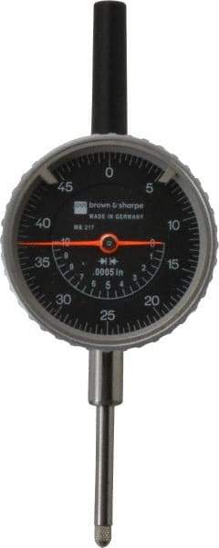 TESA Brown & Sharpe - 1" Range, 0-50 Dial Reading, 0.0005" Graduation Dial Drop Indicator - 2-1/4" Dial, 0.05" Range per Revolution, Revolution Counter - Makers Industrial Supply