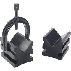 TESA Brown & Sharpe - 12.7 to 2-1/2" Capacity, 90° Angle, Mild Steel V-Block - 3" Long x 2-1/2" Wide x 2-1/2" High, Sold as 2 Block Set - Makers Industrial Supply