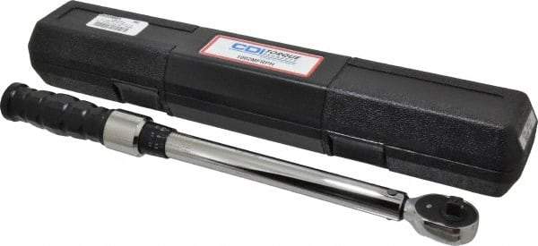 CDI - 3/8" Drive Click Type Adjustable Clicker Torque Wrench - 16.9 N/m to 132 N/m Torque, 16" OAL, 0.7 N/m Graduation - Makers Industrial Supply