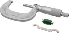 Mitutoyo - 1 to 2" Range, 0.0001" Graduation, Mechanical Outside Micrometer - Ratchet Stop Thimble, Accurate to 0.0001" - Makers Industrial Supply