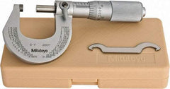 Mitutoyo - 0 to 1" Range, 0.0001" Graduation, Mechanical Outside Micrometer - Friction Thimble, Accurate to 0.0001" - Makers Industrial Supply